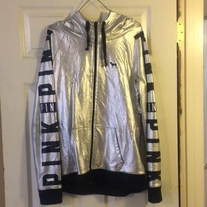 Silver zip up hoodie
